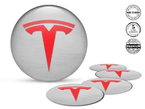 Tesla Version Autocollants Roue Étiquettes Résine Bombées